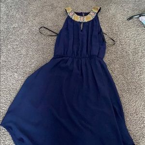 Navy blue halter dress